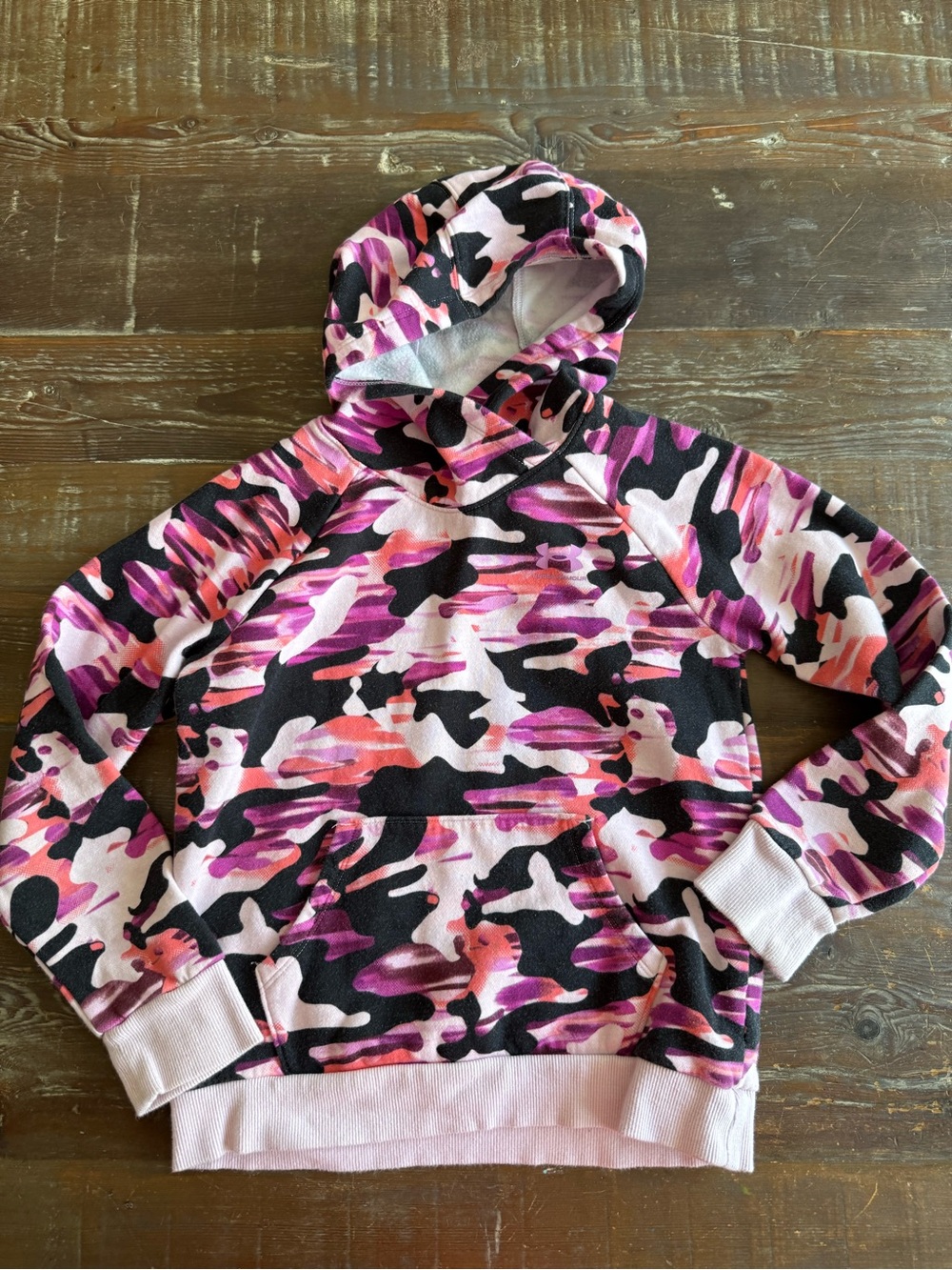 Under Armour Pink, Black & Purple Camo Hoodie